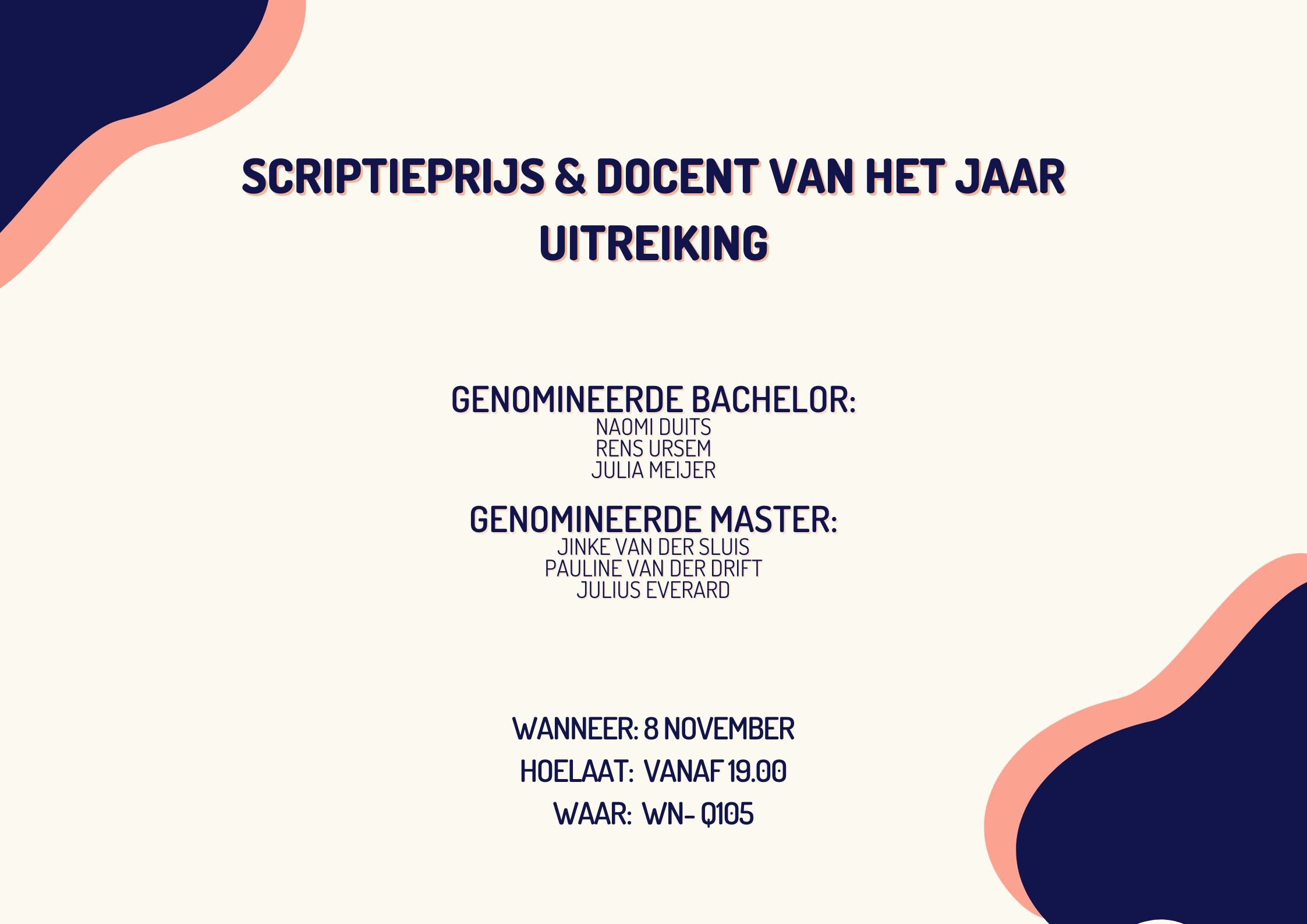 Scriptieprijs- & Docent van het jaar uitreiking